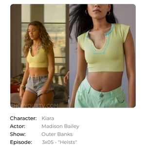ASO Kiara Outer Banks Green Crop Top
